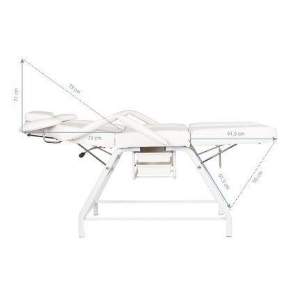 Professional cosmetology couch - bed white IVETTE 9 Professional cosmetology couch - bed white IVETTE 9