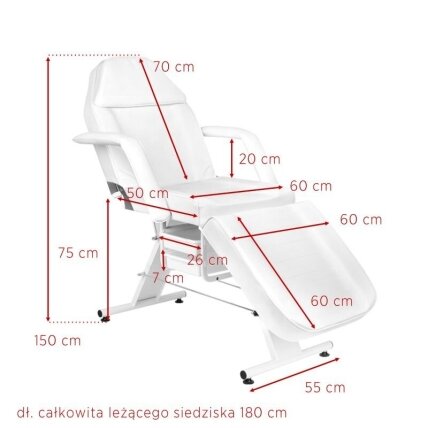 Professional cosmetic couch-bed BASIC 202, white color 6