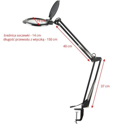 Profesionali kosmetologinė LED lempa lupa MOONLIGHT 8013/6", tvirtinama prie paviršių, baltos spalvos 3
