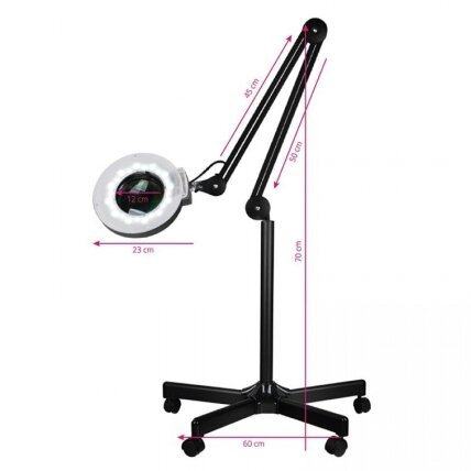 Professional cosmetology LED lamp with magnifying glass S5 5D, black color (with stand) 5 Professional cosmetology LED lamp with magnifying glass S5 5D, black color (with stand) 5