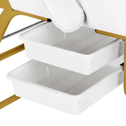 Professional cosmetology bed-chair for beauty procedures 557G, white-gold color 8 Professional cosmetology bed-chair for beauty procedures 557G, white-gold color 8