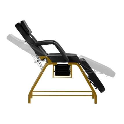 Professional cosmetology bed-chair for beauty procedures 557G, black and gold color 5 Professional cosmetology bed-chair for beauty procedures 557G, black and gold color 5