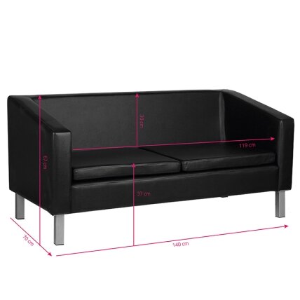 Profesionali laukiamojo sofa GABBIANO BM18003, juodos spalvos 2 Profesionali laukiamojo sofa GABBIANO BM18003, juodos spalvos 2