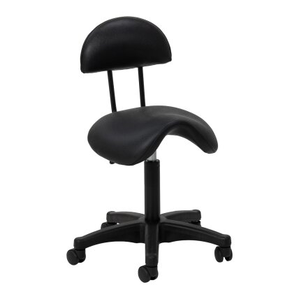 Professional master chair-saddle for beauticians 6001, black with black base Professional master chair-saddle for beauticians 6001, black with black base