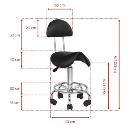 Professional master chair-saddle for beauticians 6001, black color 4 Professional master chair-saddle for beauticians 6001, black color 4