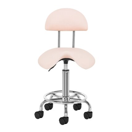 Professional master chair-saddle for beauticians 6001, pink 1