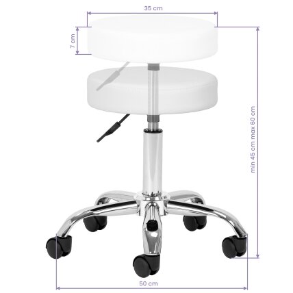 Professional master chair - saddle for beauticians AM-310 V, white 3