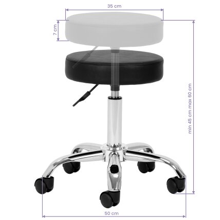 Professional master chair - saddle for beauticians AM-310 V, black 3 Professional master chair - saddle for beauticians AM-310 V, black 3