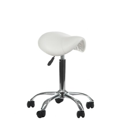 Professional master chair-saddle for beauticians BD-9909, white color Professional master chair-saddle for beauticians BD-9909, white color