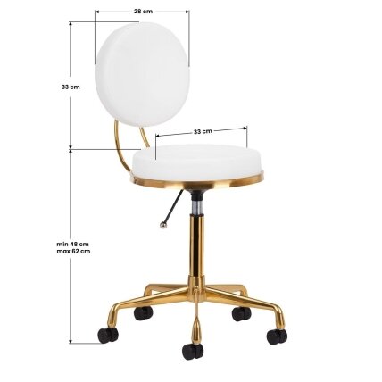 Professional master chair for beauticians H5, gold white color 5 Professional master chair for beauticians H5, gold white color 5