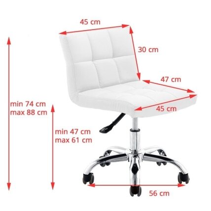 Professional master chair for beauticians with castors A-5299, white 1