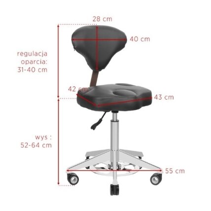 Profesionali meistro kėdutė kosmetologams bei grožio salonams AZZURRO 156F BUMP-UP 3 Profesionali meistro kėdutė kosmetologams bei grožio salonams AZZURRO 156F BUMP-UP 3