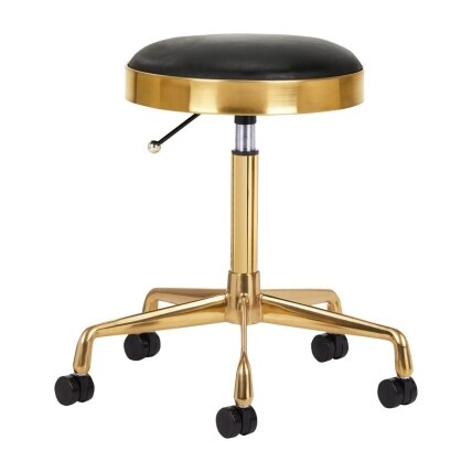 Professional master chair for beauticians and beauty salons H7, black seat with golden foot Professional master chair for beauticians and beauty salons H7, black seat with golden foot
