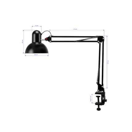 Professional desk lamp for manicure work PiX 314, black 8 Professional desk lamp for manicure work PiX 314, black 8