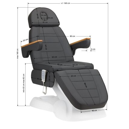 Professional electric recliner-bed for beauticians LUX 273B 3 motors, gray color 16 Professional electric recliner-bed for beauticians LUX 273B 3 motors, gray color 16