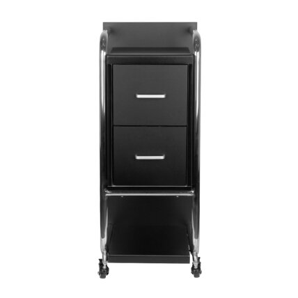 Professional  beauty salon trolley GABBIANO SOLO, black with silver frame 1