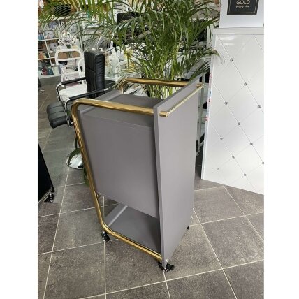 Professional beauty salon trolley GABBIANO SOLO, gray with gold frame 10 Professional beauty salon trolley GABBIANO SOLO, gray with gold frame 10