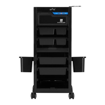 Professional barber trolley GABBIANO 68UV with sterilizer, black color 4 Professional barber trolley GABBIANO 68UV with sterilizer, black color 4
