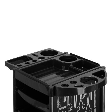 Professional hairdressers trolley GABBIANO X11-9 GRAPHICS, black color 4 Professional hairdressers trolley GABBIANO X11-9 GRAPHICS, black color 4