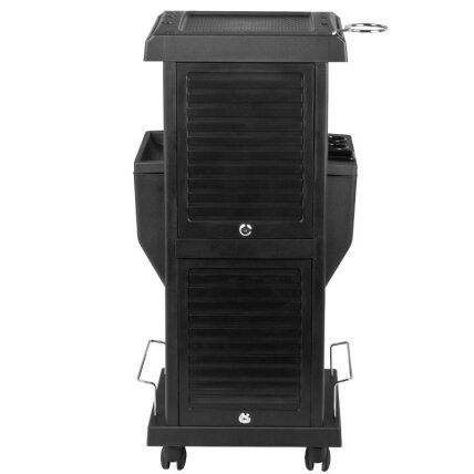 Professional hairdresser's trolley with 2 lockable compartments MOD100C, black color 10 Professional hairdresser's trolley with 2 lockable compartments MOD100C, black color 10