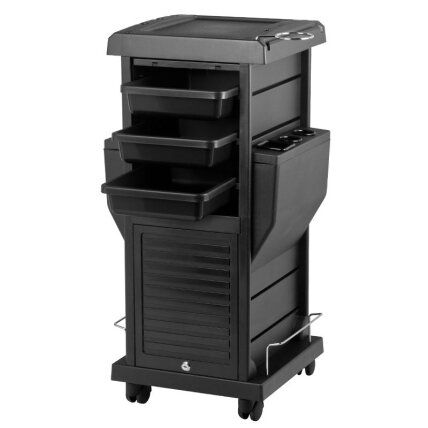 Professional hairdresser's trolley with 2 lockable compartments MOD100C, black color 6 Professional hairdresser's trolley with 2 lockable compartments MOD100C, black color 6