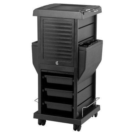 Professional hairdresser's trolley with 2 lockable compartments MOD100C, black color 7 Professional hairdresser's trolley with 2 lockable compartments MOD100C, black color 7