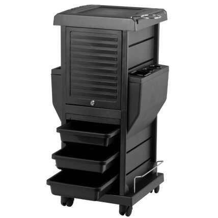 Professional hairdresser's trolley with 2 lockable compartments MOD100C, black color 8 Professional hairdresser's trolley with 2 lockable compartments MOD100C, black color 8