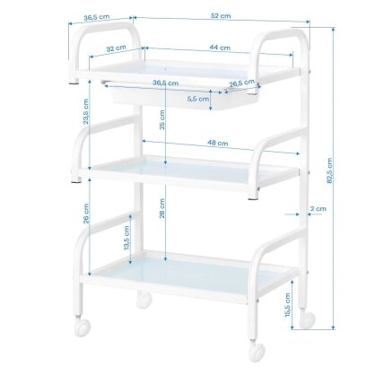 Professional cosmetology trolley BASIC 121, white color 6 Professional cosmetology trolley BASIC 121, white color 6