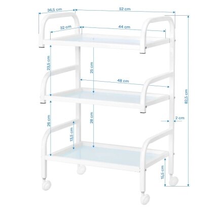 Professional cosmetology trolley BASIC 122, white color 5 Professional cosmetology trolley BASIC 122, white color 5
