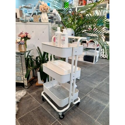 Professional cosmetology trolley HS05, white color 2 Professional cosmetology trolley HS05, white color 2