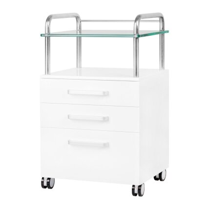Professional cosmetic trolley for podological procedures 6053, white color Professional cosmetic trolley for podological procedures 6053, white color