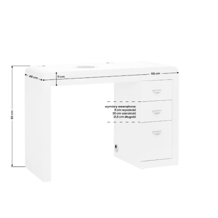 Professional manicure table with dust extractor 312, white 10 Professional manicure table with dust extractor 312, white 10