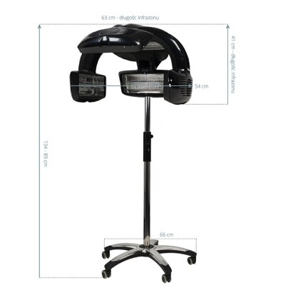 Profesionalus pastatomas infrazonas kirpyklai GABBIANO 628 su stovu, juodos spalvos 4 Profesionalus pastatomas infrazonas kirpyklai GABBIANO 628 su stovu, juodos spalvos 4