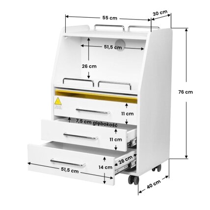 Professional podological helper with UV sanitation MOD 601, white color 4 Professional podological helper with UV sanitation MOD 601, white color 4