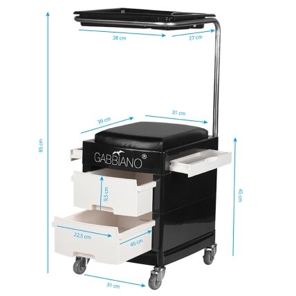 Professional trolley-chair for podiatric work GABBIANO, black color 6 Professional trolley-chair for podiatric work GABBIANO, black color 6