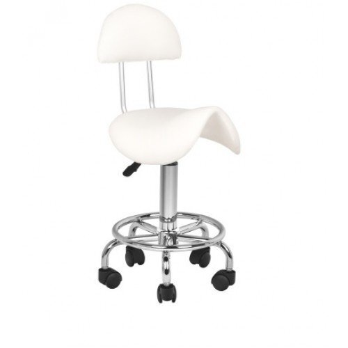 Professional master chair-saddle for beauticians 6001, white color Professional master chair-saddle for beauticians 6001, white color