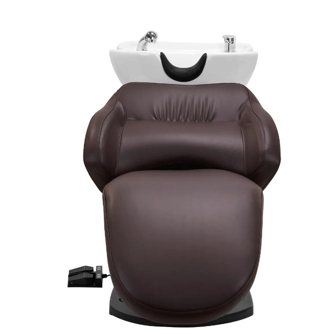 Professional electric hairdressing washing machine GABBIANO TRYCHO, brown color 5