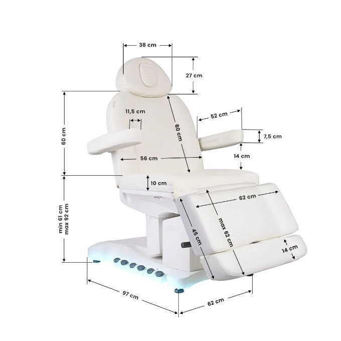 Professional electric cosmetology bed with heating function AZZURRO 708B EXCLUSIVE (4 motors) 10 Professional electric cosmetology bed with heating function AZZURRO 708B EXCLUSIVE (4 motors) 10