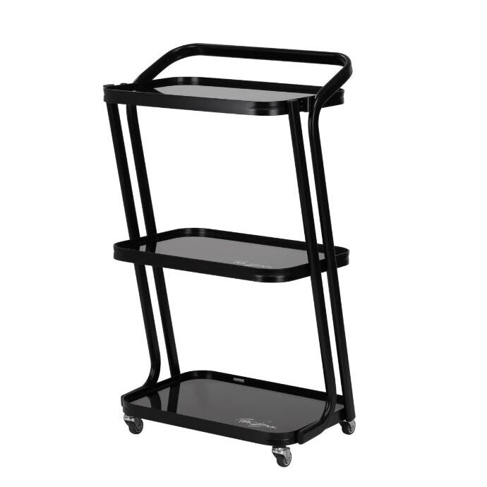 PRO INK 6701 professional cosmetology trolley, black color PRO INK 6701 professional cosmetology trolley, black color