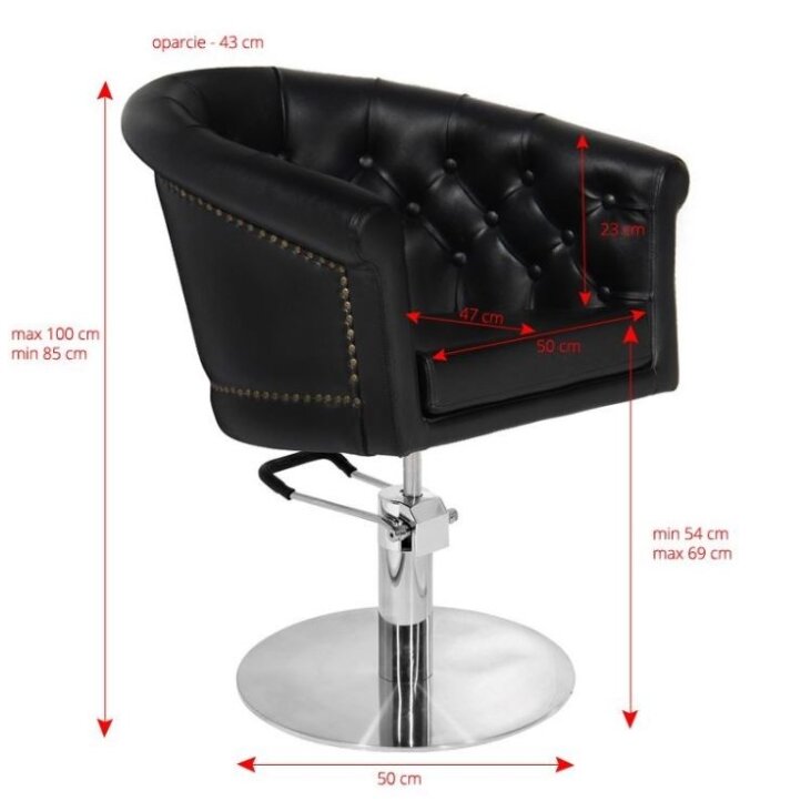 Professional barber chair GABBIANO LONDON, black 1 Professional barber chair GABBIANO LONDON, black 1
