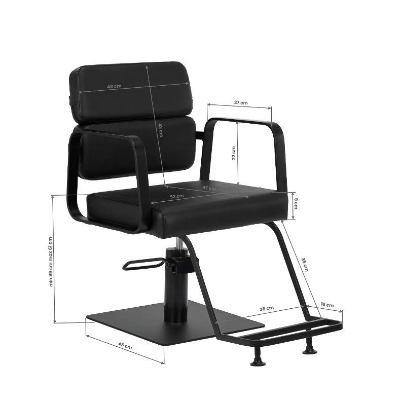 Professional hairdressing chair GABBIANO PORTO, black color 8