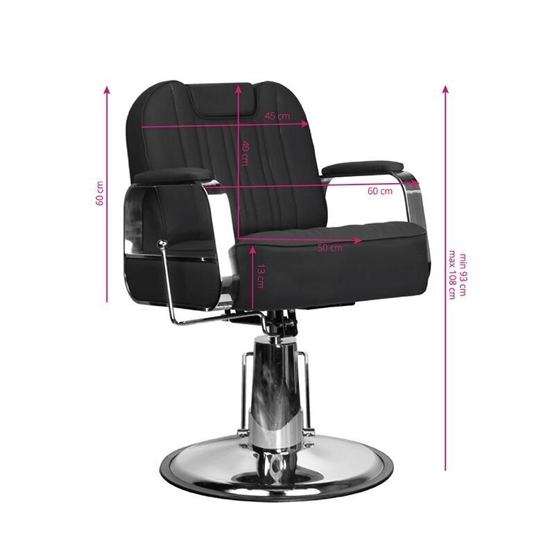 Professional barbers and beauty salons haircut chair GABBIANO RUFO BLACK 8 Professional barbers and beauty salons haircut chair GABBIANO RUFO BLACK 8