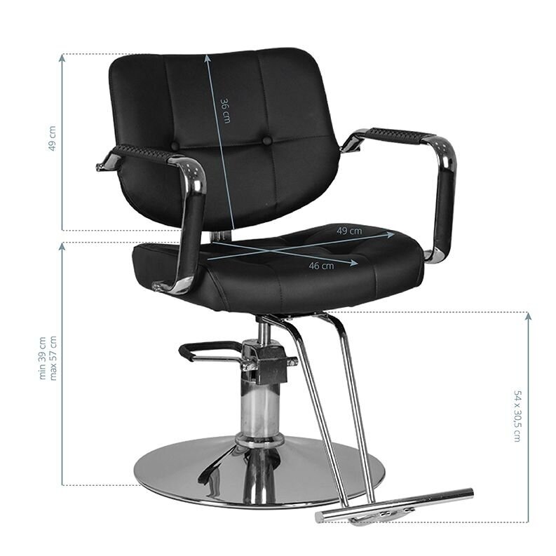 Professional hairdressing chair with footrest GABBIANO VIGO, black color 4 Professional hairdressing chair with footrest GABBIANO VIGO, black color 4