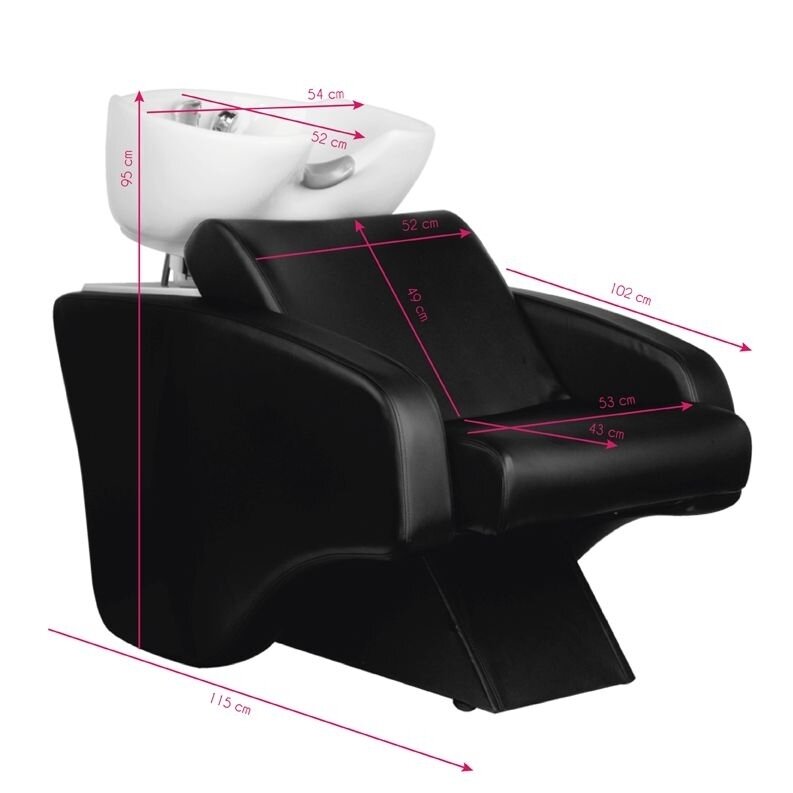 Profesionali kirpyklos plautuvė HAIR SYSTEM C38, juodos spalvois 4 Profesionali kirpyklos plautuvė HAIR SYSTEM C38, juodos spalvois 4