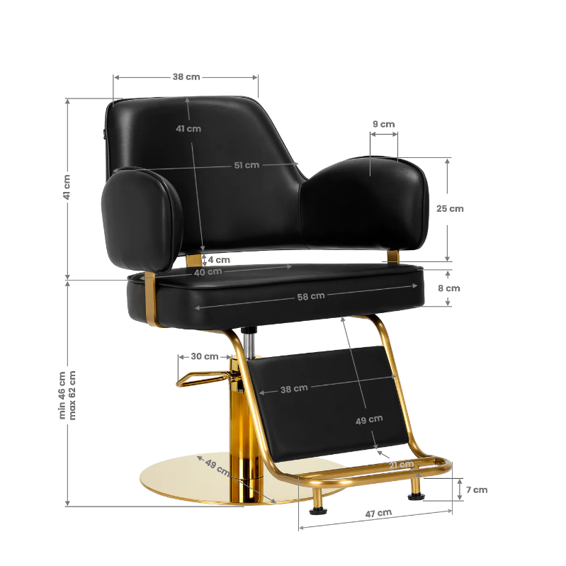 Professional hairdressing chair GABBIANO LINZ, black 7 Professional hairdressing chair GABBIANO LINZ, black 7