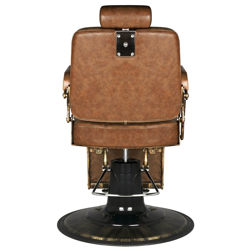 Professional barber chair BOSS OLD LEATHER, light brown color 2 Professional barber chair BOSS OLD LEATHER, light brown color 2