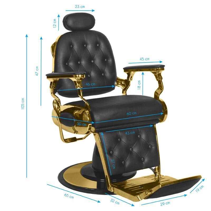 Professional barbers and beauty salons haircut chair GABBIANO FRANSESCO, black color 4 Professional barbers and beauty salons haircut chair GABBIANO FRANSESCO, black color 4