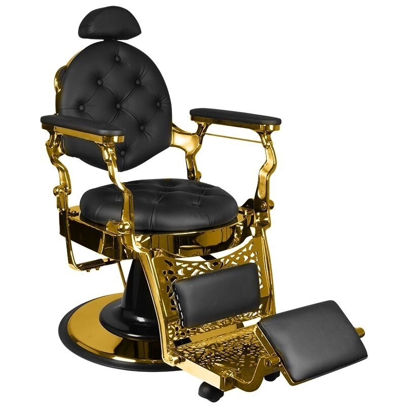 Professional barbers and beauty salons haircut chair GABBIANO GIULIO GOLD, black color Professional barbers and beauty salons haircut chair GABBIANO GIULIO GOLD, black color