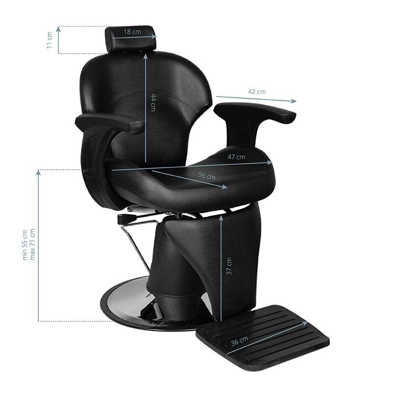 Professional barbers and beauty salons haircut chair GABBIANO IGOR, black color 4 Professional barbers and beauty salons haircut chair GABBIANO IGOR, black color 4