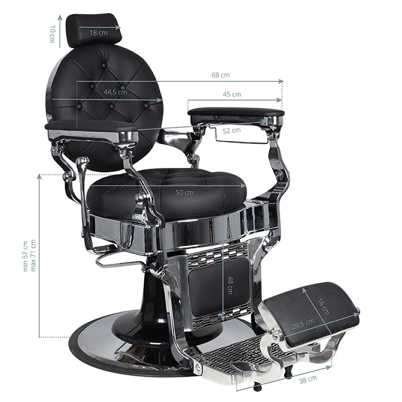 Professional barbers and beauty salons haircut chair GABBIANO PIETRO, black color 6 Professional barbers and beauty salons haircut chair GABBIANO PIETRO, black color 6